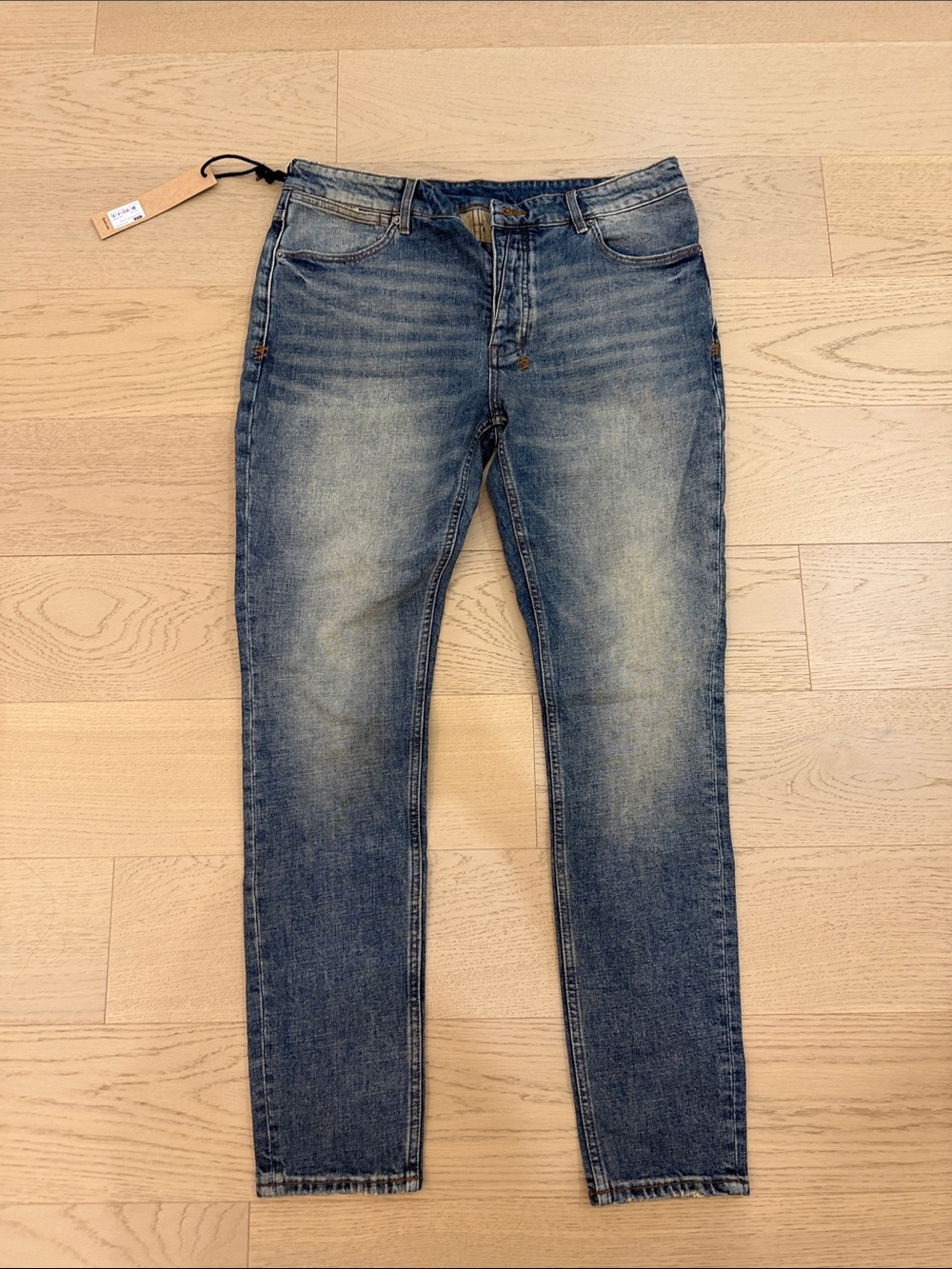 Ksubi Slim Straight Washed Indigo Jeans
